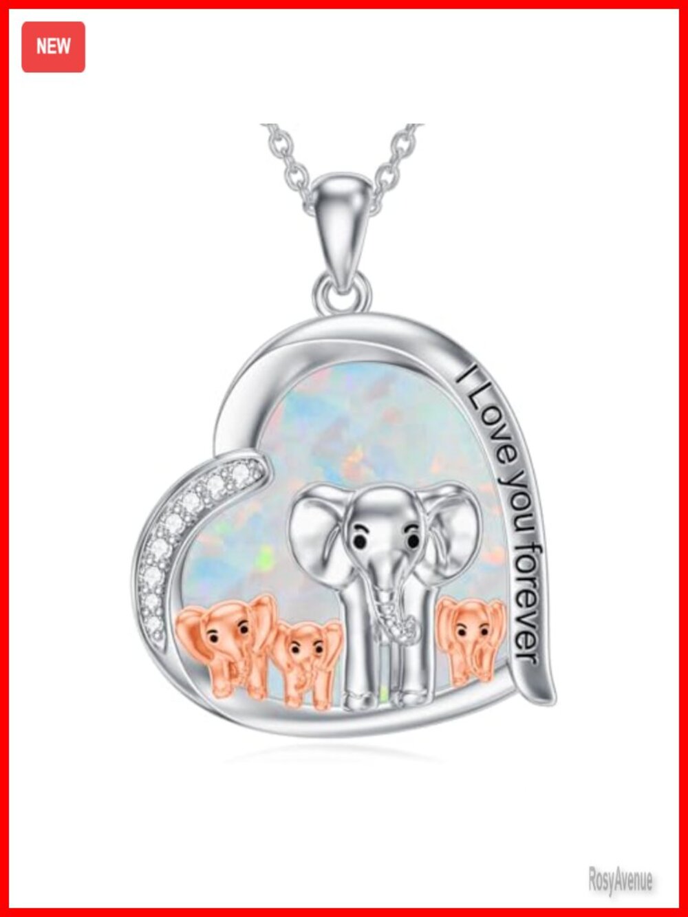Sterling Silver Mom Elephant Pendant Necklace 18+2 Inch Chain for Women